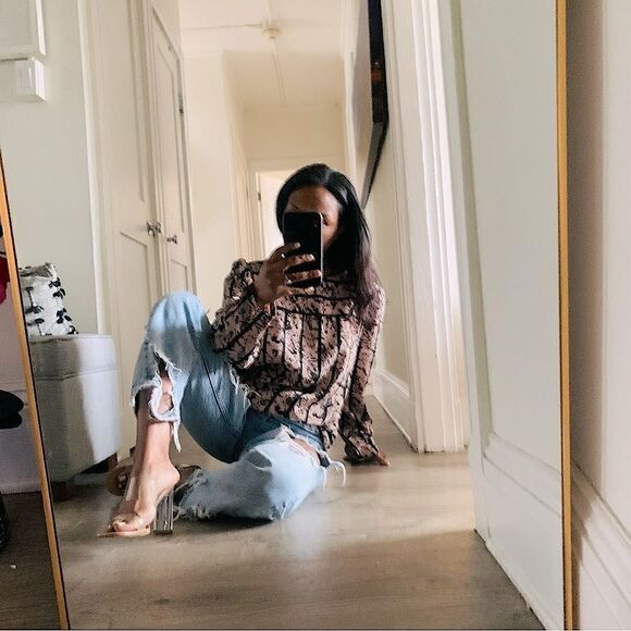 VINTAGE TAN BLOUSE - Picture 2 of 15